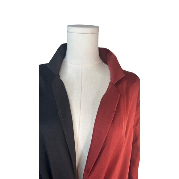 2/$30 NWT Choosy Size 12 Two-Tone Twist Front  Dress Black & Terra Cotta - Picture 6 of 16